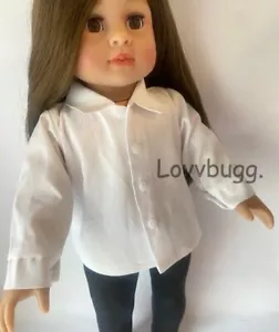 Weißes Kleid Shirt Schuluniform für amerikanisches Mädchen 18" Puppenkleidung FREESHIPADS - Bild 1 von 24