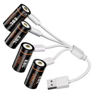 4x 3V 800mAh 16J USB Rechargeable Camera Batteries Flashlight 123 Replacement - Picture 1 of 6