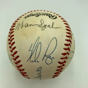 300 Win Club Signed Baseball Nolan Ryan Tom Seaver 8 Sigs JSA COA - Picture 1 of 9