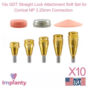 Juego de 10 accesorios de bloqueo recto dental de silicona suave sistema cónico NP 2,25 mm - Imagen 1 de 12