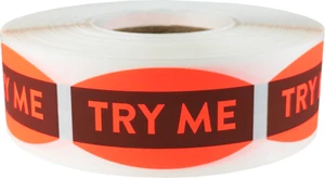 Try Me Grocery Market Stickers, 0.75 x 1.375 Inches, 500 Labels on a Roll - Picture 1 of 3