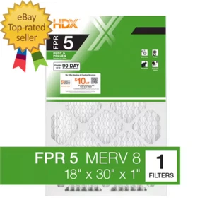 18 In. X 30 In. X 1 In. Standard Pleated Air Filter FPR 5, MERV 8 - Picture 1 of 10