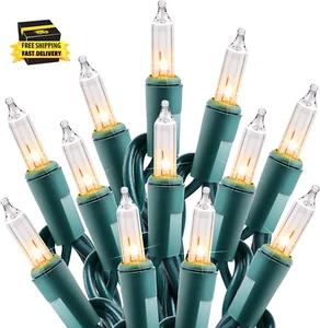 Clear Christmas String Lights 100 Count 25 Feet Incandescent Bulb Mini Lights fo - Picture 1 of 9