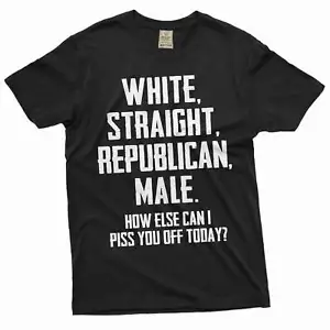 Camisa Para Hombre Divertida Blanca Recta Republicana Hombre Camisa Divertida Camisa Patriótica EE. UU. - Imagen 1 de 8