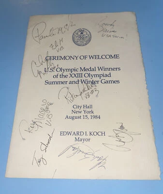 Flo Hyman 签名 1984 年奥运会项目纽约 Miller Johnson Breland 更多全息  — 第 1/4 张图片