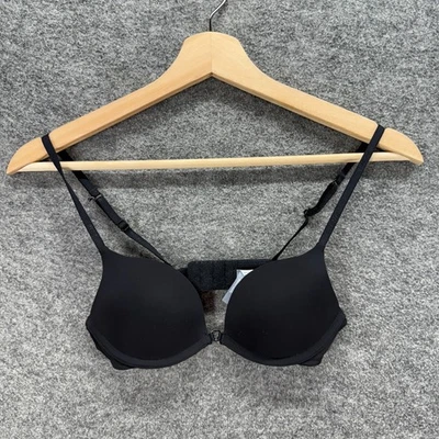 Aerie Bralette Bra Women 32A Black Push Up Underwired Opaque Hook & Eye Nylon - Image 1 of 4