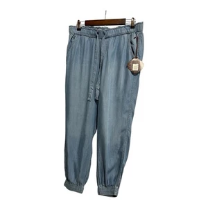 Pantalones Jogger Knox Rosa Azul Cambray Denim Cordón Talla L - Imagen 1 de 7
