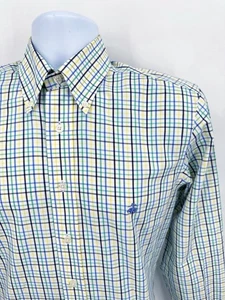 Brooks Brothers Men's Small Regent Button Down Shirt Yellow White Check Cotton - Picture 1 of 7
