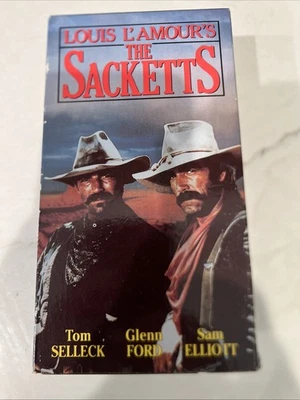 The Sackets Louis L'Amour's 1990 VHS 2 TAPE Tom Selleck Glenn Ford Sam Elliot - Image 1 of 4