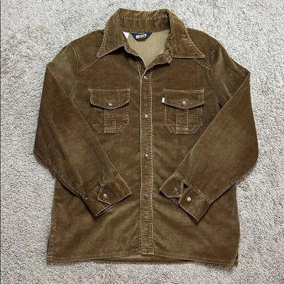 VTG Rare 70’s Levi’s For Men Levi’s Men’s Corduroy Shirt Jacket Brown USA Sz XL - Image 1 of 4