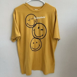 SmileyWorld T-Shirt L/XL senfgelb Grafik drei Smileys Frontdruck Streetwear - Bild 1 von 7