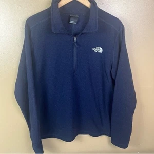 Pullover grande para hombre The North Face azul marino con cremallera en cuarto - Imagen 1 de 12