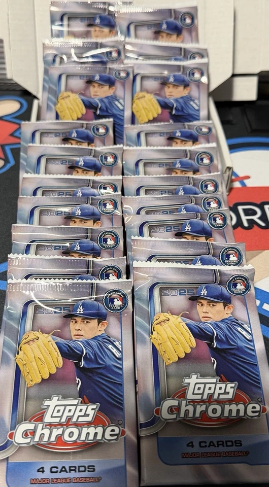 2025 Topps Chrome Baseball - Lot of 20 Logofractor Base Packs - MVP Buyback - Image 1 of 1