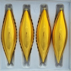 Lauschaer Glas Christbaumschmuck Oliven gold glanz mundgeblasen - Bild 1 von 5