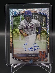 2025 Bowman Chrome Baseball Auto Elian Peña #BMA-EP Mojo New York Mets - Foto 1 di 2