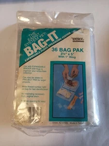 Erweiterbares Zahnseide Ordnungssystem Bag-It 36 Beutel Pack 3,5" x 5" mit 1" Ring P9 - Bild 1 von 1