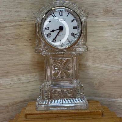 Crystal Legends Godinger Quartz Grandfather Clock Clear Desk Decor Home Office - Image 1 of 4
