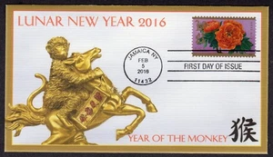 2016 Lunar New YEAR of the MONKEY (Scott 5057) - Fleetwood FDC TC51 - Picture 1 of 1