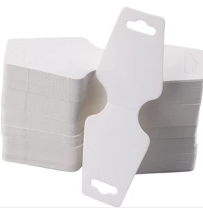 75 piezas Pendientes Kraft Blanco Collar Exhibición Tarjetas Colgantes 2" x 2.5" Plegados - Imagen 1 de 3