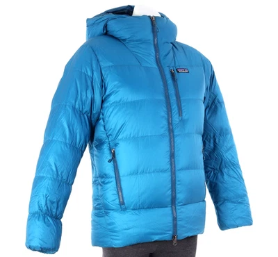 Patagonia Fitz Roy Down Hooded Jacket Men SMALL Blue Winter Skiing Backcountry - Image 1 of 4
