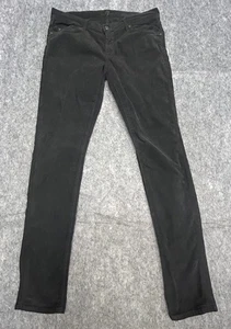 7 For All Mankind Roxanne Womens Black Corduroy 5 Pocket Pants 32x32 Made In USA - Picture 1 of 11