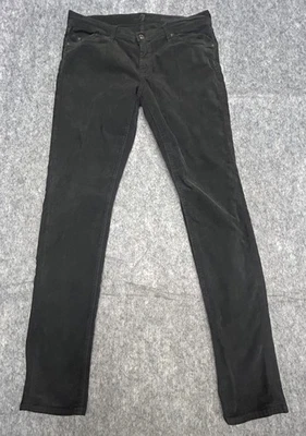 7 For All Mankind Roxanne Womens Black Corduroy 5 Pocket Pants 32x32 Made In USA - Image 1 of 4