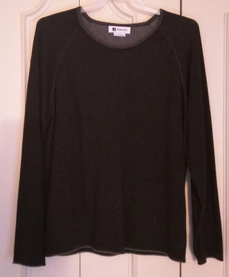 Standard Issue Men's Two-Tone Sweater L Raglan EUC Black/Dark Gray Hardly Worn! - Image 1 of 4