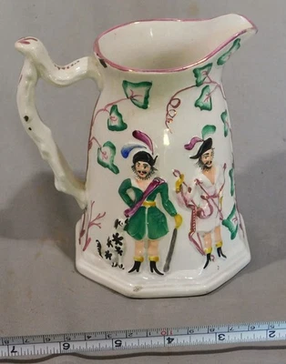 Antigua jarra crema figurativa inglesa Staffordshire siglo XIX William Tell Foto 1 de 4
