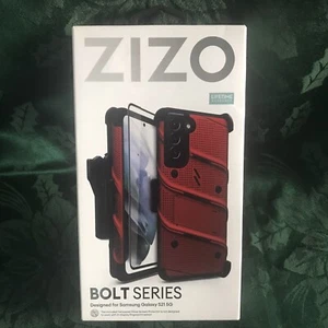 ZIZO BOLT SERIES GALAXY S21 5G CASE WITH TEMPERED GLASS RED - Photo 1 sur 5