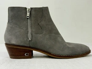 Coach New York Dani Heather Gray Womens Ankle Boot Western Bootie Size 6.5 Suede - Picture 1 of 10
