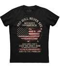 You Will Never See, Flag Printed Mens New Patriotic Trending Black T-shirt