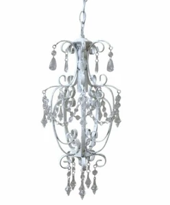 Deckenlampe Kronleuchter Metall antik weiß Shabby Landhaus Vintage Shabby Chic - Bild 1 von 7