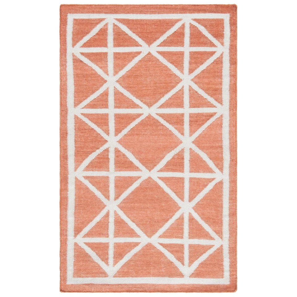 SAFAVIEH Dhurries DHU558A Handwoven Red / Ivory Rug - Image 1 of 4