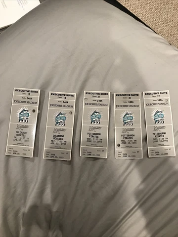 Florida Marlins 1993 Inaugural Season Executive Suite Tickets (1993, Used) Cover