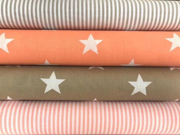 Stoffpaket, in coral/sand, 4 Stoffstücke,  Breite 150cm - Bild 1 von 1