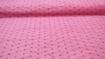 Rosa Samt bestickt mit Blumen rot - grün  Samtstoff bestickt Trachtenstoff rosa - Bild 1 von 3