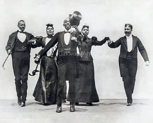 1903 BLACK CAKE WALK DANCERS, Victorian Era, Dancing, Vintage Photo Reprint - Picture 1 of 2