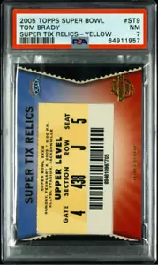 Tom Brady 2005 Topps Super Bowl Ticket Super Tix Relics Gelb PSA 7 NM - Pop 1 - Bild 1 von 2