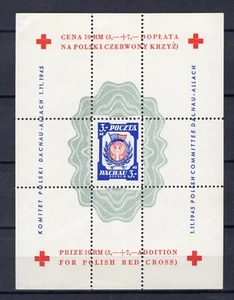 1946 Polonia Dachau correo de almacenamiento bloque 3 dentado cruz roja, (*) como se emitió - Imagen 1 de 2