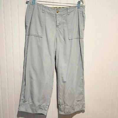 Horny Toad Light Blue Corduroy Cropped Pants Button Fly Womens 10 - Image 1 of 4