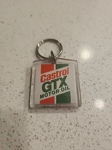 Vintage CASTROL GTX Keychain Fob Key Ring Chain Hangtag Motor Oil Advertising - Picture 1 of 3