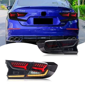 LED Smoke Tail Lights for Honda Accord 10Th Gen 2018-2023 Animation Rear Lamps - Picture 1 of 5