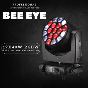 19X40W RGBW  4in1 Bee-eye LED Moving Head Light DJ Show Stage Wash Zoom Lighting - Picture 1 of 11
