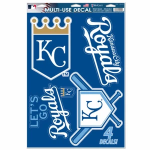 KANSAS CITY ROYALS 4 PIECE MULTI-USE DECALS 11"X17" WINDOWS WALLS LIKE FATHEAD - Picture 1 of 2