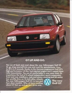 1987 VW Volkswagen Golf GT Color Print-Ad / - Picture 1 of 1