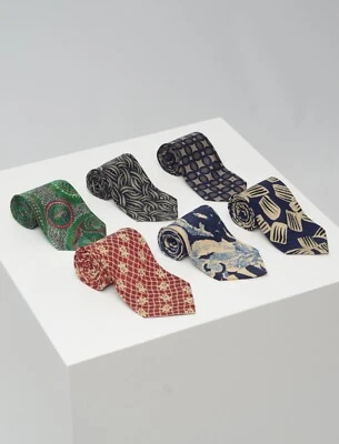 x6 LOTE BALLY Corbatas Corbatas Estampadas de Seda Multicolor de Lujo para Hombre Hechas en Italia Foto 1 de 4