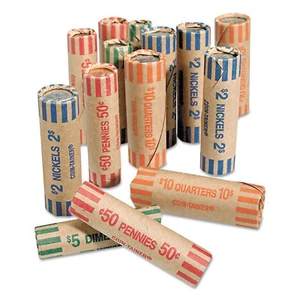 100 Pre-Formed Coin Wrappers, 25 / each, Works in automatic counting machines. - Picture 1 of 5