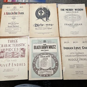 Lot For 6 Sheet Music The Black Hawk Waltz - Picture 1 of 8
