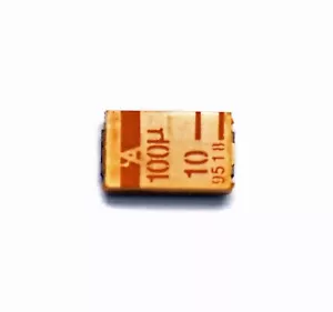 500pc SMD Case D Tantalum Capacitor 107 100uF 10V M +/-20% TAJD107M010R AVX UK - Picture 1 of 5