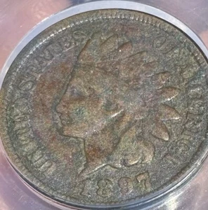 1897 Indian Head One Cent VG-8 Details 1c Coin | Album Filler Slab Graded - Picture 1 of 6
